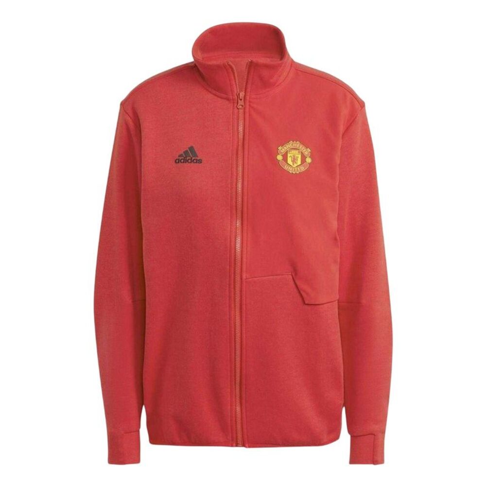 Adidas Womens/Ladies Anthem Manchester United FC Track Jacket / Red